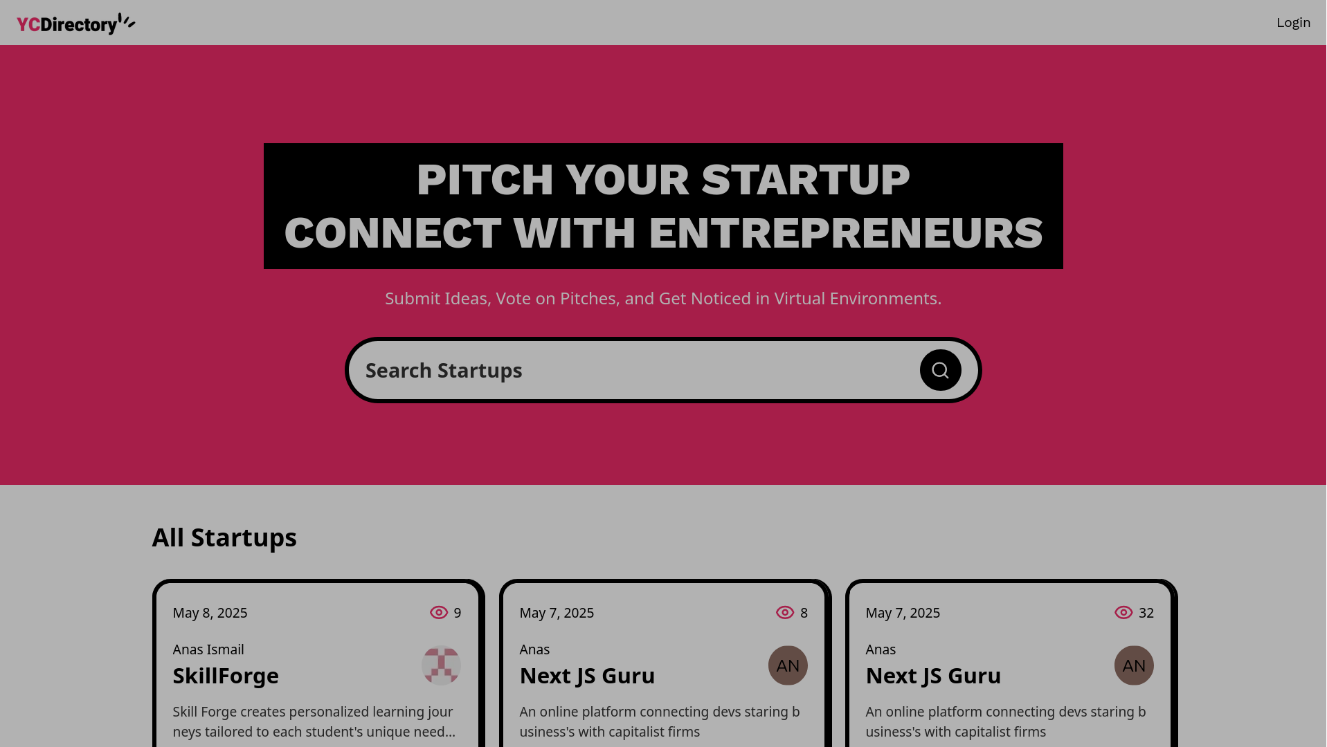 Showcase of Startup Plaza Page